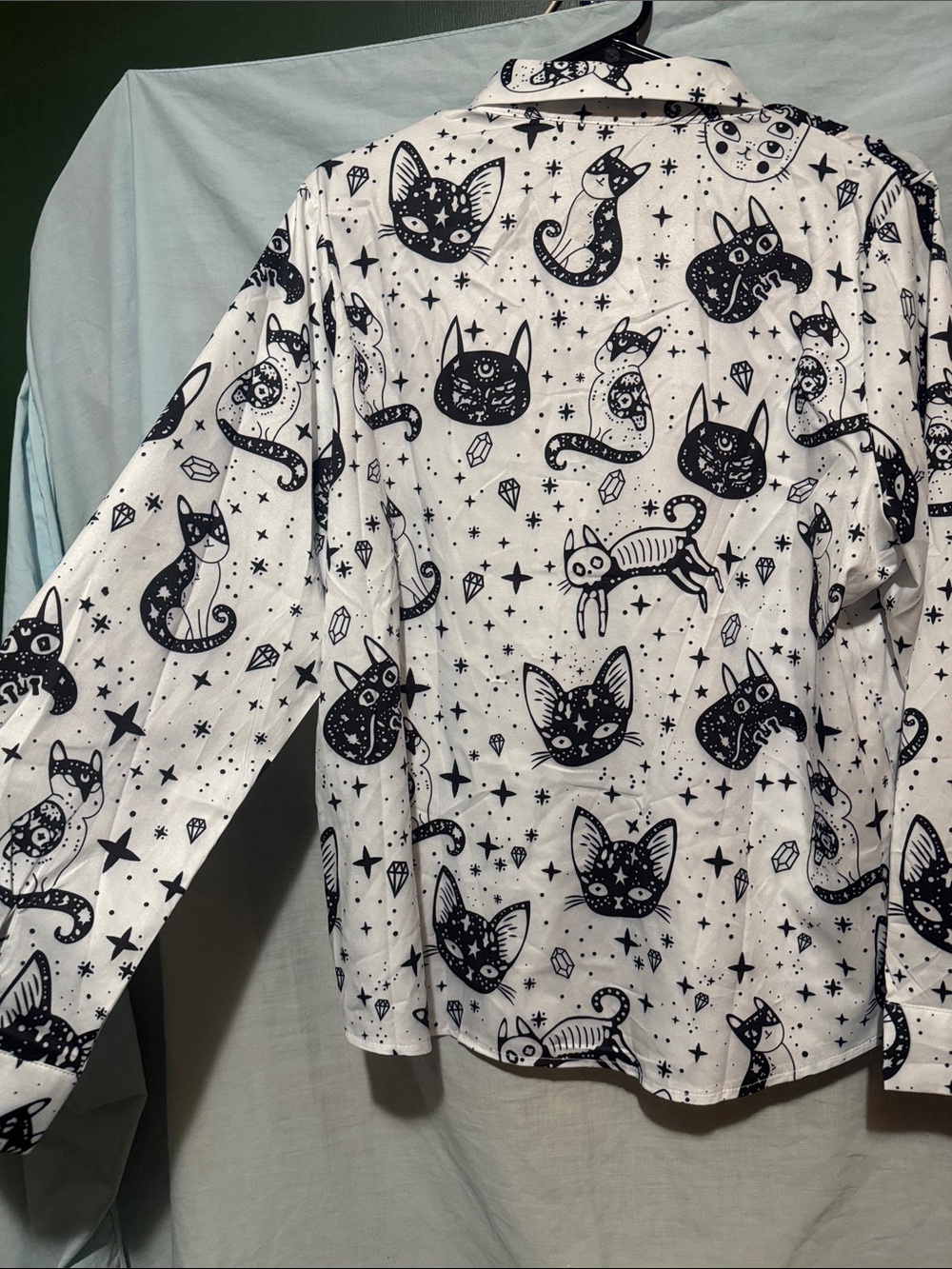 Cat Patterned Button Up - Picture 7 of 9